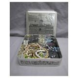 Costume Jewelry in Collector Tin