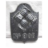 Cast Iron Fire Mark Plaque No. 906
