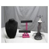 Three Jewelry Displays in Mixed Styles