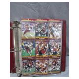 Binder With Redskins Football Cards