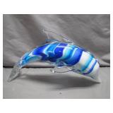 Hand-Blown Glass Dolphin Figurine