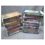 Stack of 17 VHS Tapes With Popular Titles