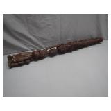Hand-Carved Wooden Tribal Figurine Staff