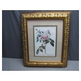 Framed Floral Print With Ornate Gilded Frame
