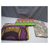 Three African and Floral Textiles