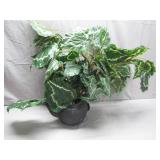 Cast Iron Teapot with Faux Plant Decor