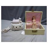 Ceramic Night Light and Musical Doll Keepsake Box