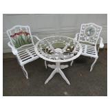 Painted Metal Patio Set With Artistic Flair