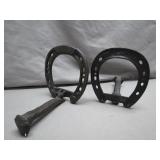 Forged Horseshoe and Railroad Spike Book Ends