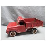 Red Tonka Metal Toy Dump Truck with Tilting Bed