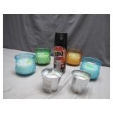 Colored Candle Holders and BBQ Cleaner