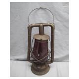 Railroad-Style Lantern With Red Globe