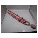Sterling Silver and Stone Necklace, 925 Marked