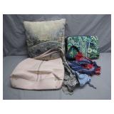 Bag, Pillow, and Bandanas Lot