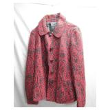 Women's Red and Black Patterned Jacket