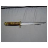 Brass-Handled Fixed Blade Hunting Knife