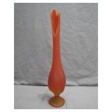 Tall Orange Art Glass Bud Vase