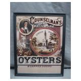Framed Print of Counselsman's Oysters Ad