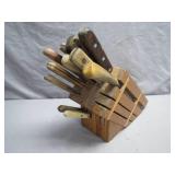 Knife Block With Assorted Wooden Handles