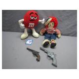 M&M's Plush, Rag Doll, and Toy Pistols Set