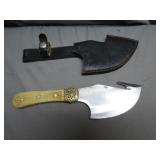 Custom Gut Hook Knife With Sheath