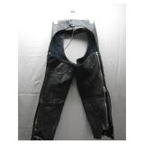 Black Leather Motorcycle Chaps