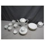 Porcelain Tea Set with Gilded Edging