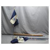 (4) 29th Division Flags & Wood Baseball Bat