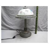 Art Nouveau Style Table Lamp with Floral Shade