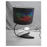 Space-Themed Lamp with Hanging Ship Detail