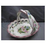 Hand-Painted Portuguese Ceramic Basket