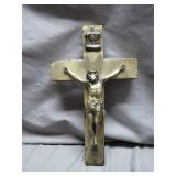 Crucifix With Metal Relief Christ Figure