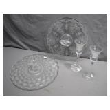 Clear Glass Serving and Stemware Set