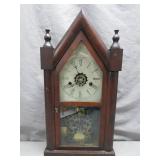Wood Gothic Steeple Mantel Clock