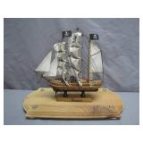 Model Pirate Ship on Display Base