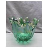 Murano Glass Vase with Label and Flaws