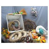 Craft Supplies Lot with Grapevine Wreaths