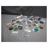 Toy Beyblades in Ziploc Bags