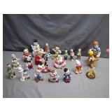 23 Ceramic Clown Figurines