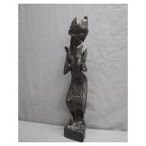 Hand-Carved Wooden Figurine of Woman