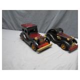 Two Wooden Classic Cars With Storage