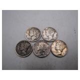 1941-S to 1945 Mercury Silver Dimes Set