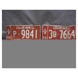 Three Quebec License Plates (1966)