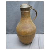 Early Metal Pitcher with Hinged Lid
