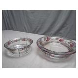 Floral-Patterned Glass Bowls