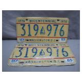 1976 Washington D.C. Bicentennial Plates