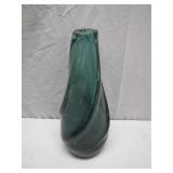Hand-Blown Glass Vase with Twisting Design