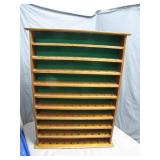 Wooden Display Cabinet With Green Felt Backing