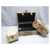 Three Decorative Storage Trunks