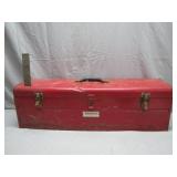Millers Falls Red Metal Toolbox with Contents
